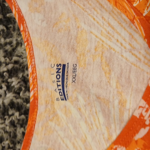 Basic Editions Women's Cotton XXL Pink Hawaiian Print Tank Top - Picture 7 of 12